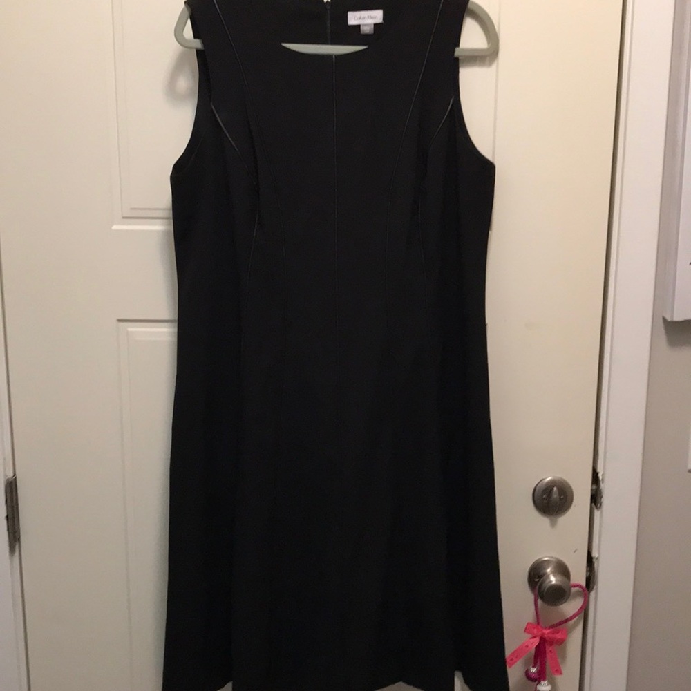 Calvin Klein sleeveless black knit dress 14W